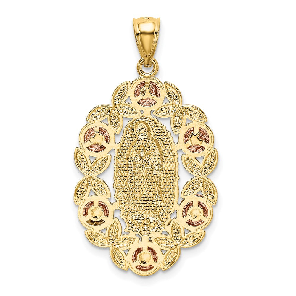 14k Two-tone 19.4 mm Lady Of Guadalupe Pendant (2.6 grams)