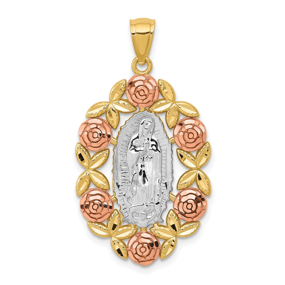 14k Two-tone 19.4 mm Lady Of Guadalupe Pendant (2.6 grams)