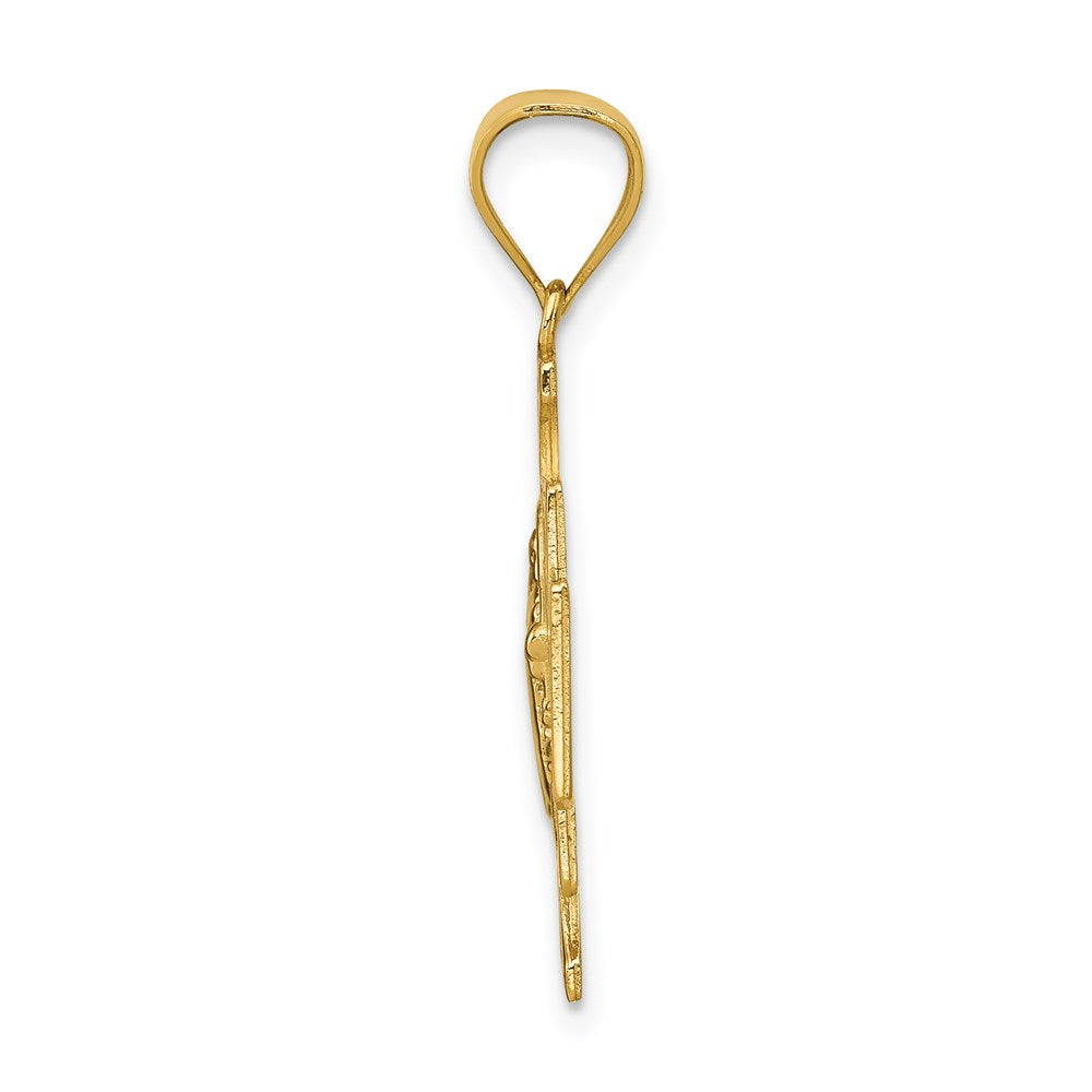 14k Yellow Gold 20 mm San Benito 2-Sided Cross Pendant (1.9 grams)