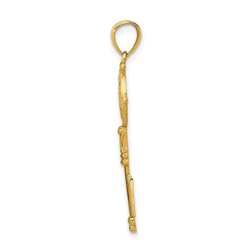 14k Yellow Gold 12 mm San Benito 2-Sided Key Pendant (1.16 grams)