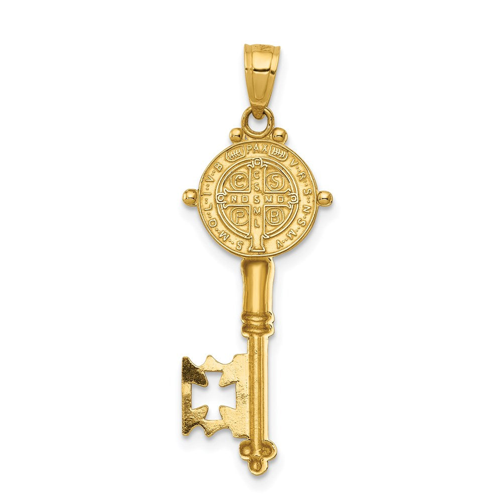 14k Yellow Gold 12 mm San Benito 2-Sided Key Pendant (1.16 grams)