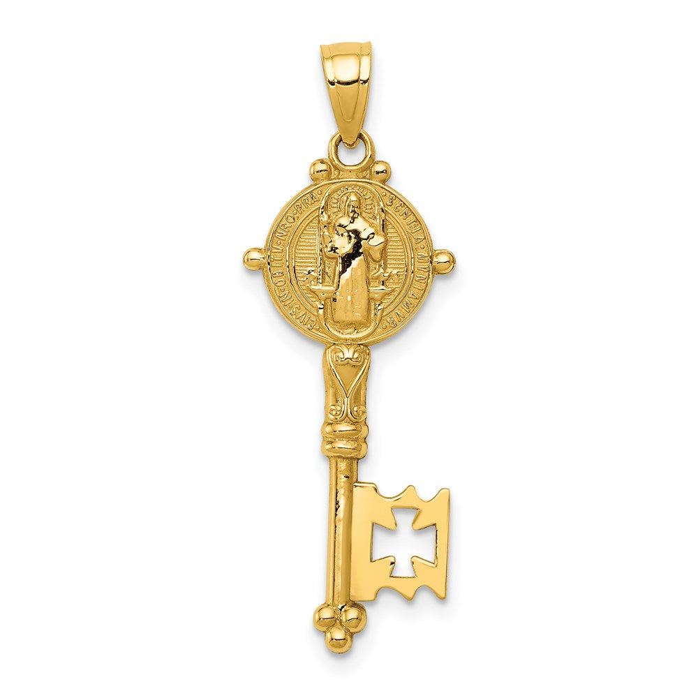 14k Yellow Gold 12 mm San Benito 2-Sided Key Pendant (1.16 grams)