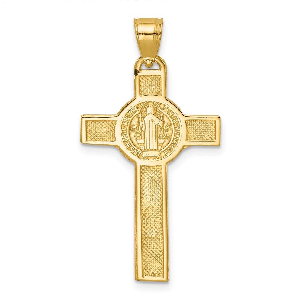 14k Yellow Gold 18 mm San Benito 2-Sided Crucifix Pendant (1.96 grams)