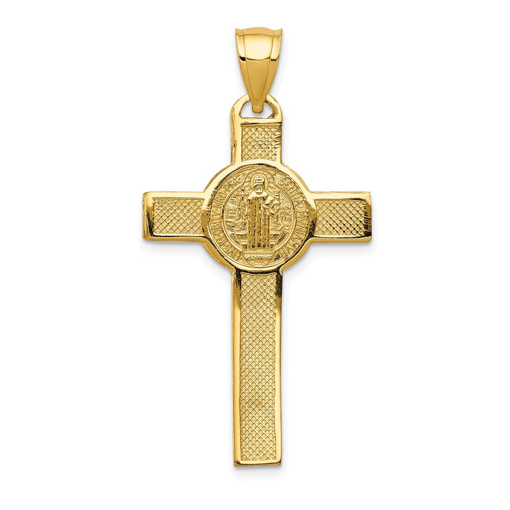 14k Yellow Gold 22.3 mm San Benito 2-Sided Crucifix Pendant (2.88 grams)