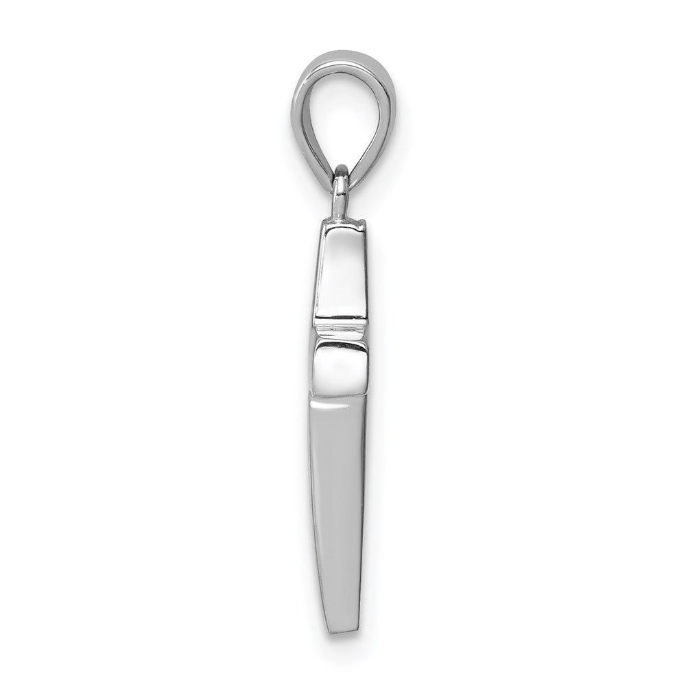 14k White Gold 11 mm Cross Pendant (1.16 grams)