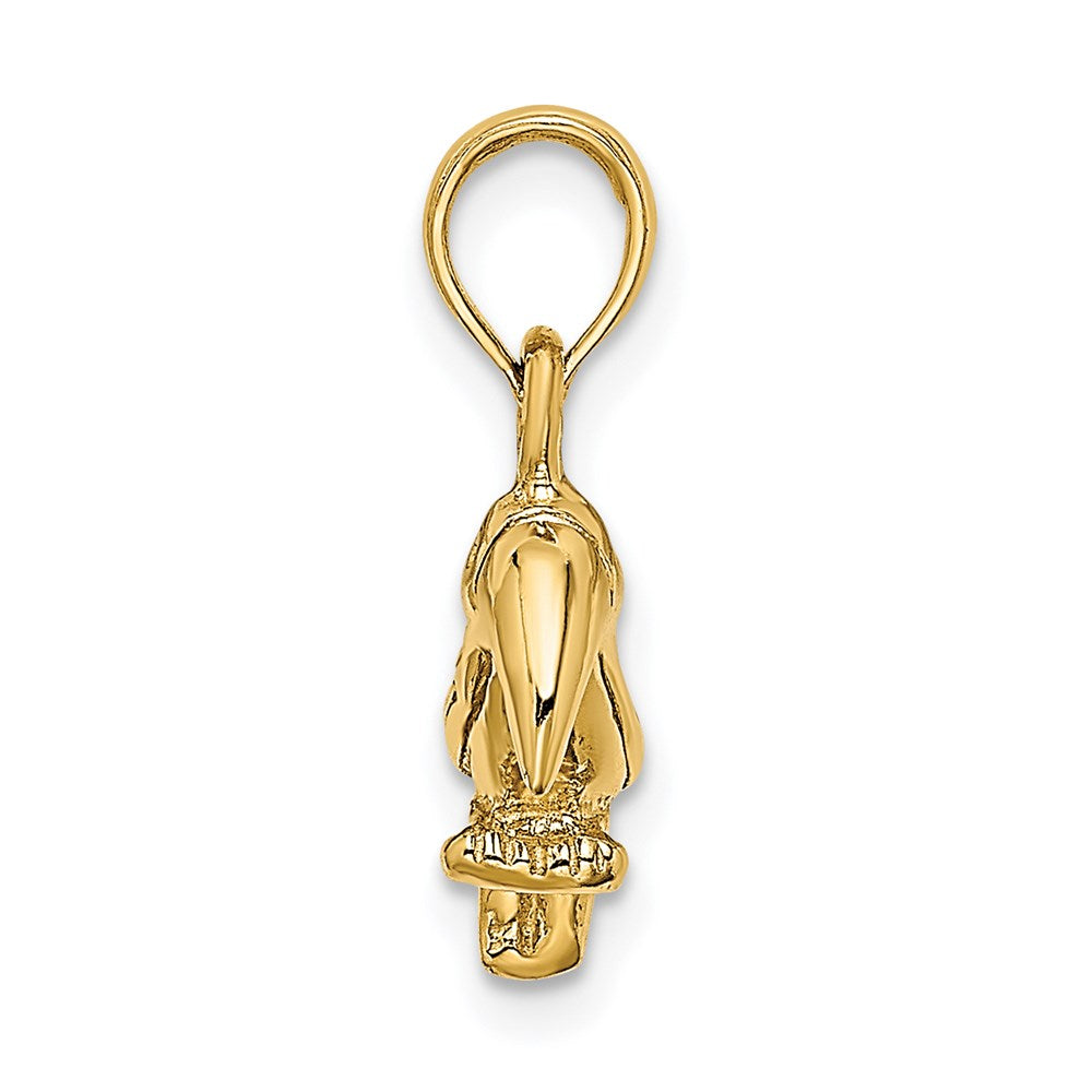 14k Yellow Gold 12.3 mm 3-D Textured/Polished Toucan Bird Charm (1.72 grams)