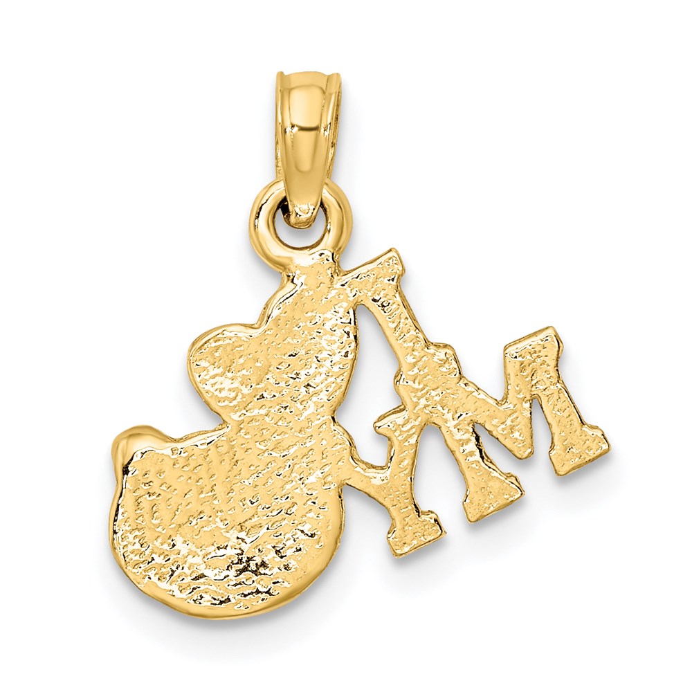 14k Yellow Gold 16.5 mm I LOVE MY CAT Charm (1.76 grams)