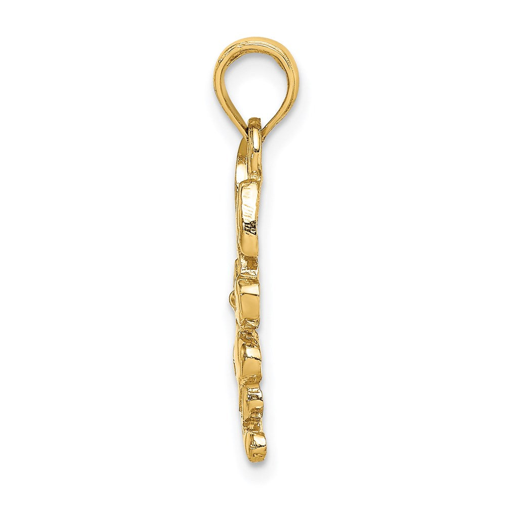 14k Yellow Gold 10.15 mm Rabbit Charm (1.31 grams)