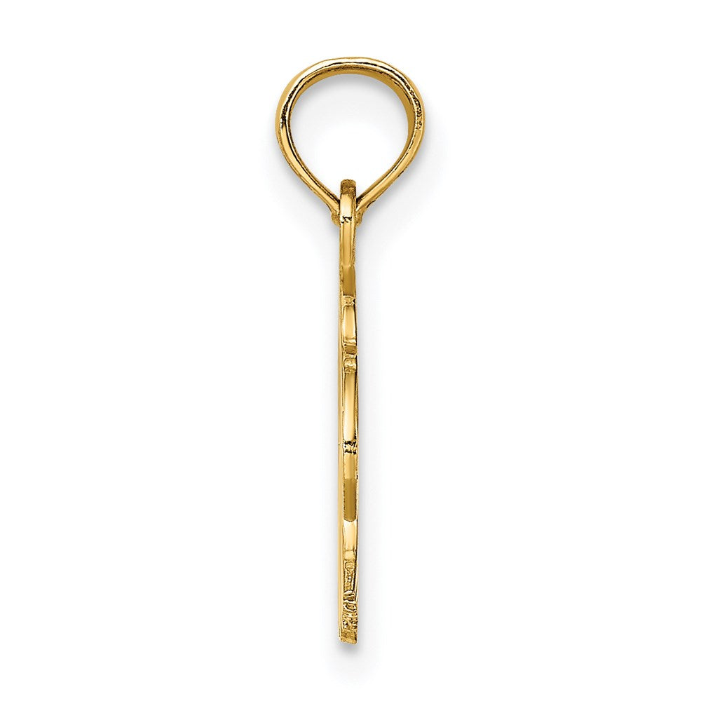 14k Yellow Gold 16.2 mm Engraved Flat Eagle Head Charm (0.68 grams)