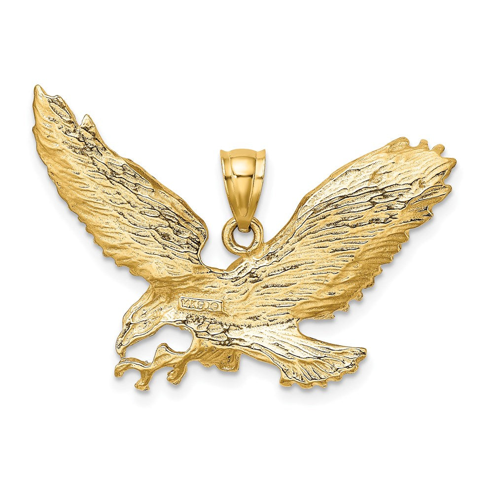 14k Yellow Gold 34.8 mm Eagle w/Beak Touching Claws Charm (5.72 grams)