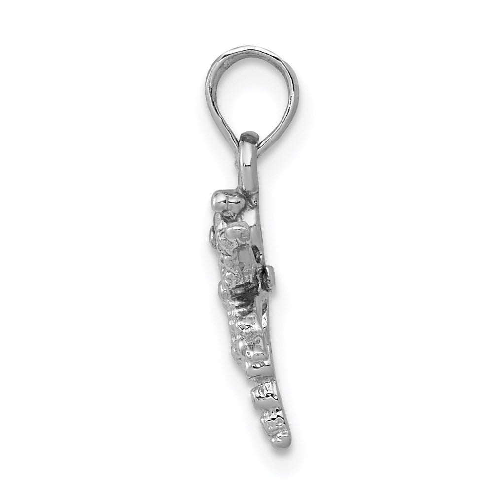 14k White Gold 15 mm 2-D Mini Dragonfly w/Cut-out Wings Charm (0.93 grams)