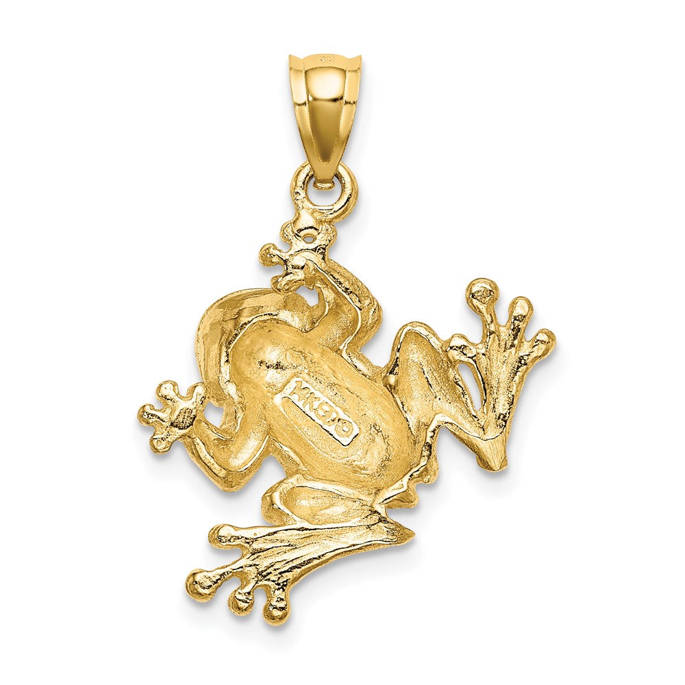 14k Yellow Gold 16.8 mm 2-D Frog Sitting Charm (4.4 grams)