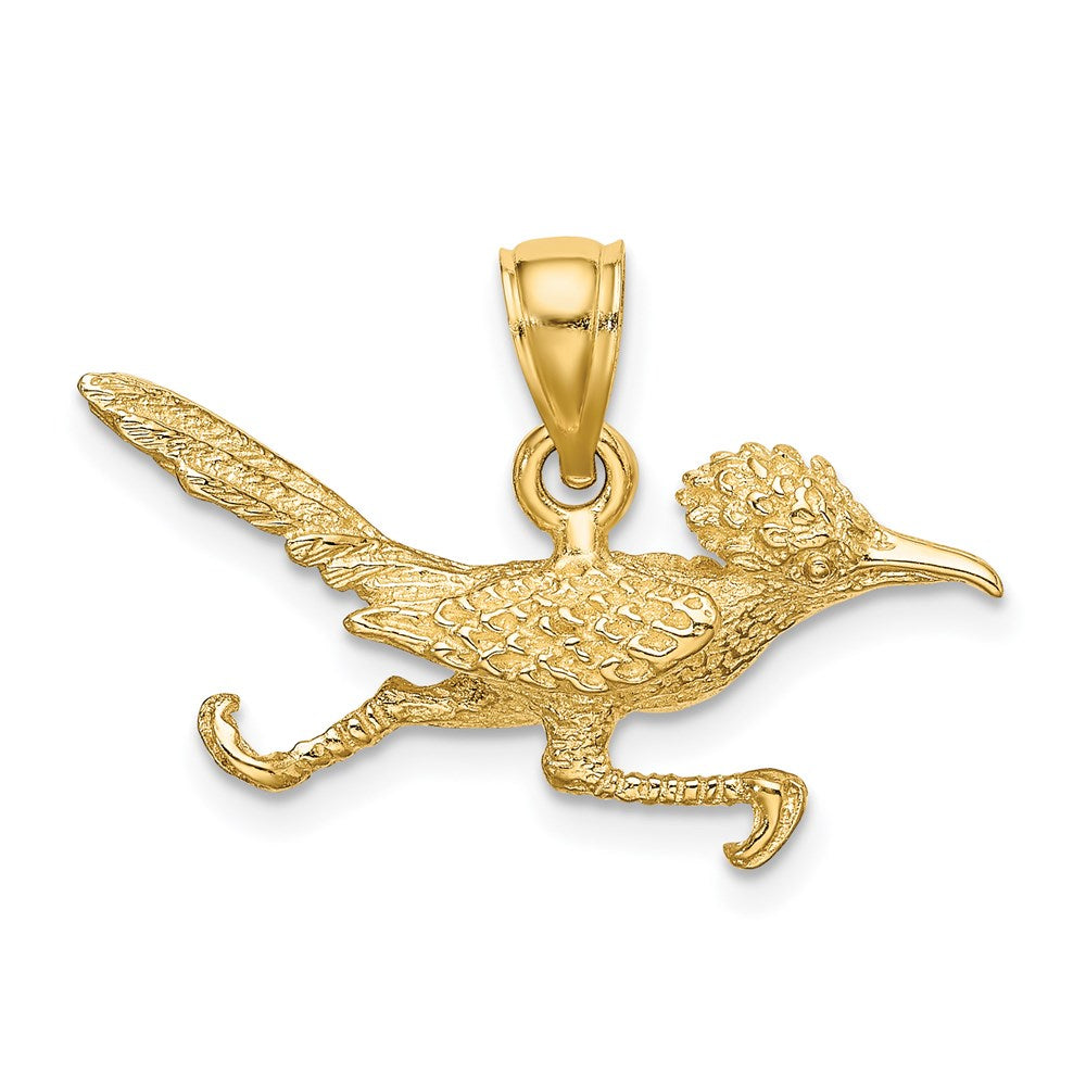 14k Yellow Gold 26.7 mm 3-D Road Runner Charm (2.7 grams)
