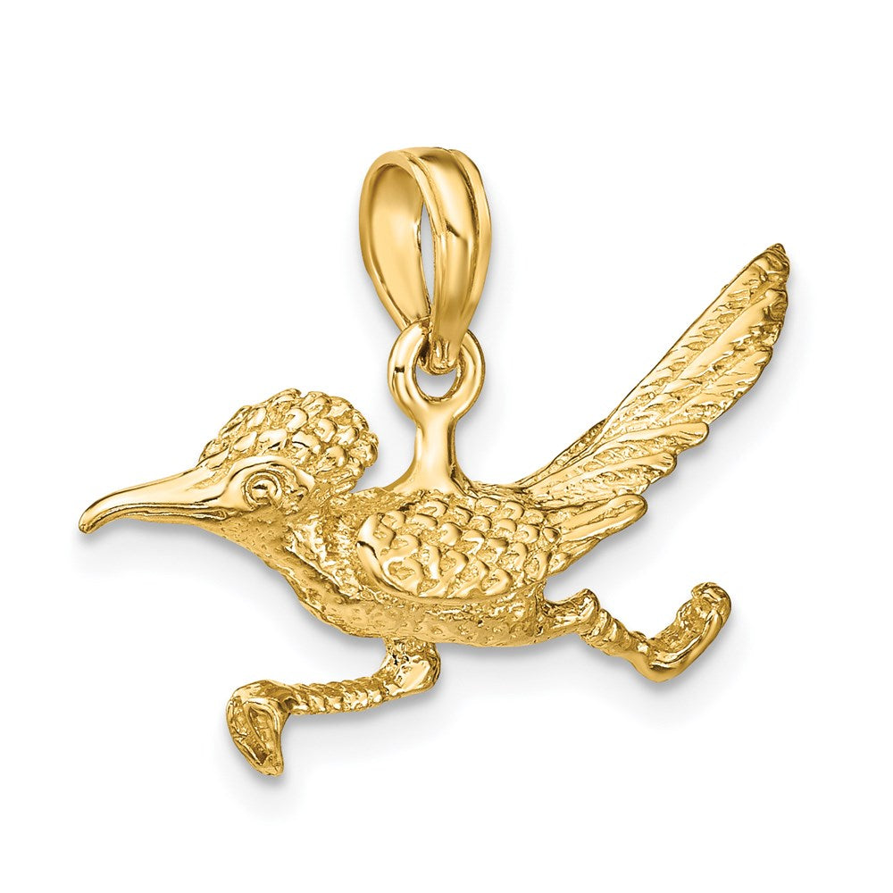 14k Yellow Gold 26.7 mm 3-D Road Runner Charm (2.7 grams)
