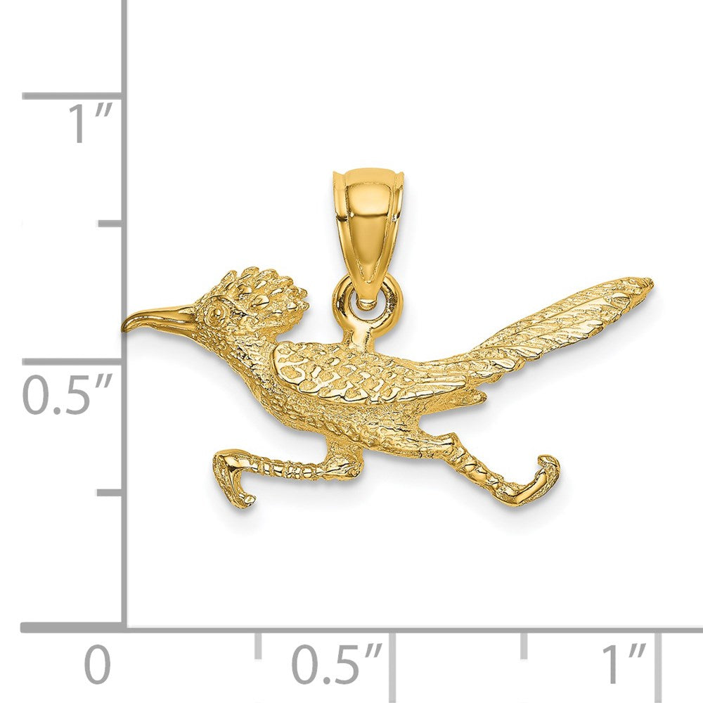 14k Yellow Gold 26.7 mm 3-D Road Runner Charm (2.7 grams)