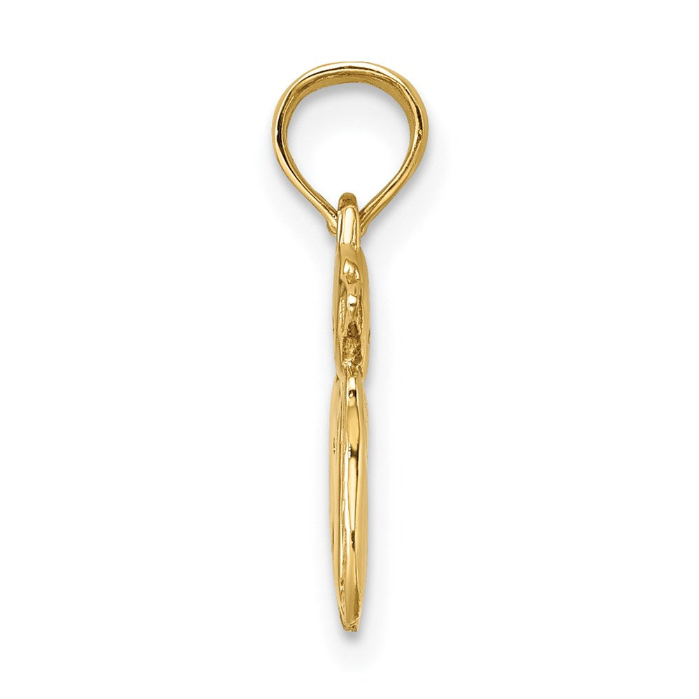 14k Yellow Gold 14.5 mm 3-D Polished Two Kittens Charm (1.21 grams)