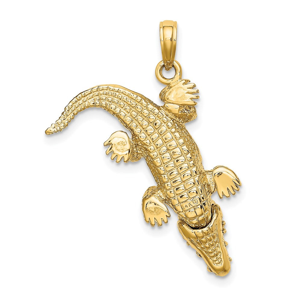 14k Yellow Gold 28.9 mm 3-D Alligator w/Moveable Mouth Charm (6.25 grams)