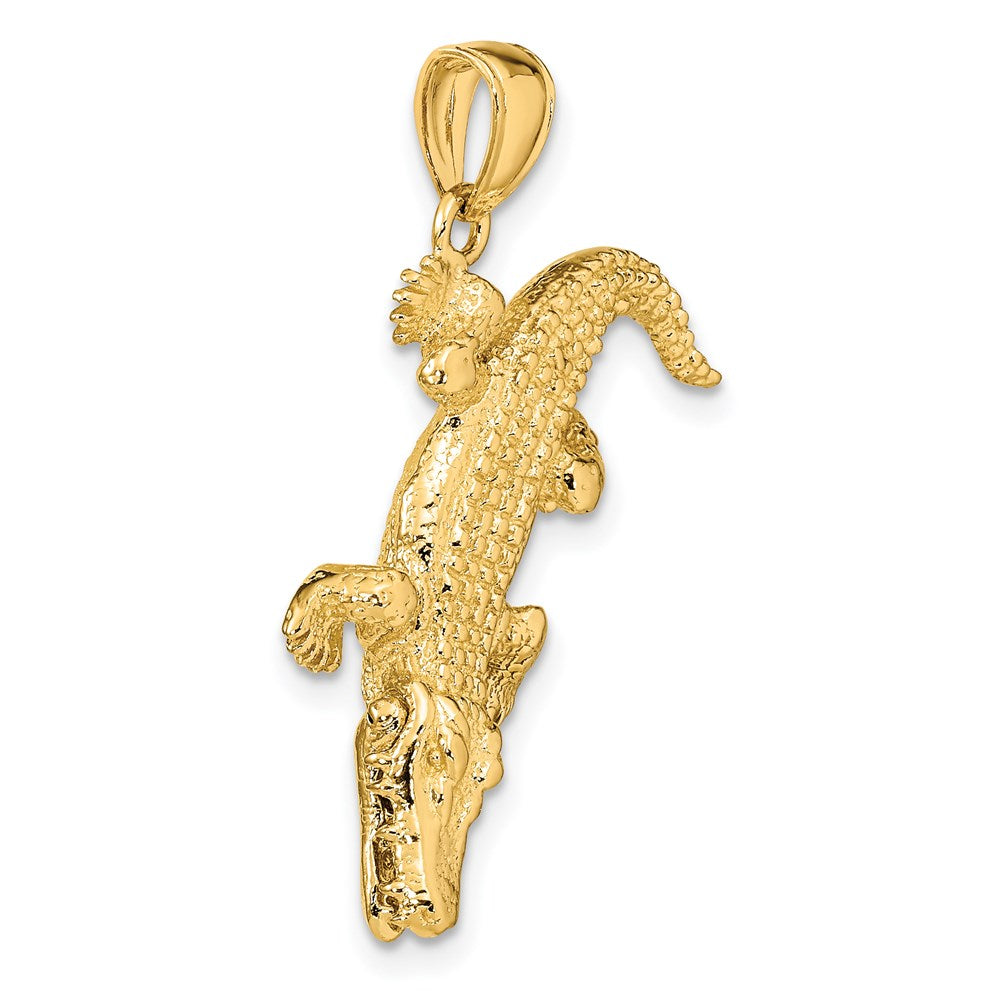14k Yellow Gold 28.9 mm 3-D Alligator w/Moveable Mouth Charm (6.25 grams)