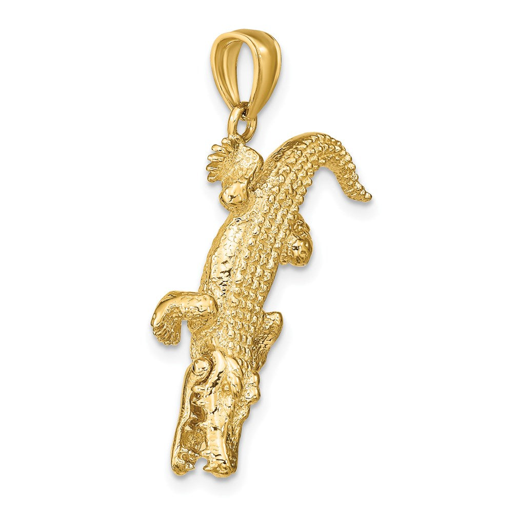14k Yellow Gold 28.9 mm 3-D Alligator w/Moveable Mouth Charm (6.25 grams)
