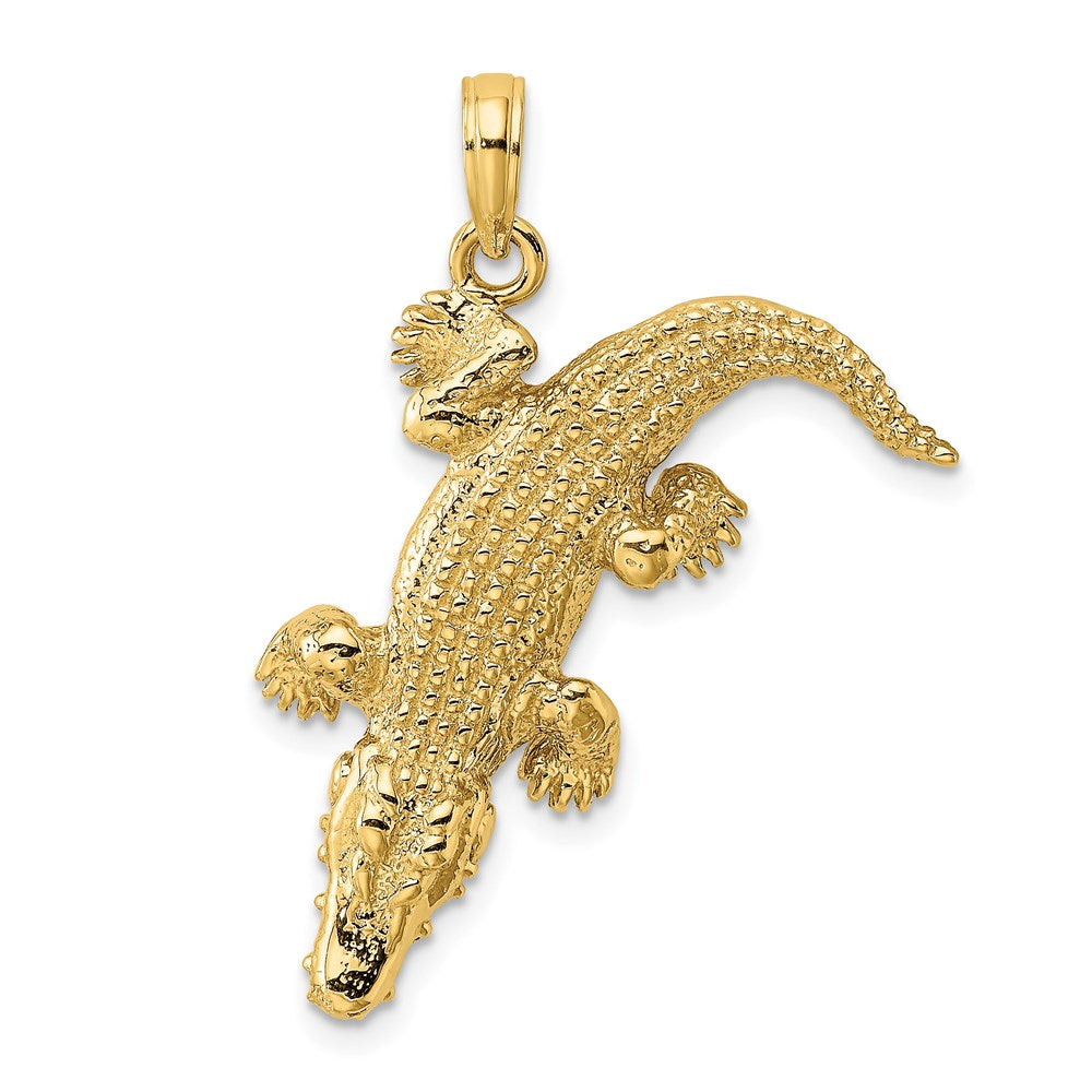 14k Yellow Gold 28.9 mm 3-D Alligator w/Moveable Mouth Charm (6.25 grams)