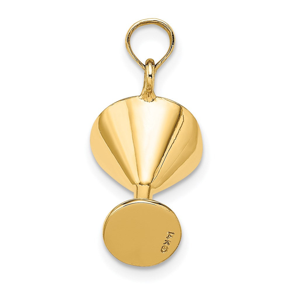 14k Yellow Gold 10.11 mm 3-D Green Enamel Martini w/Cherry Charm (2.32 grams)