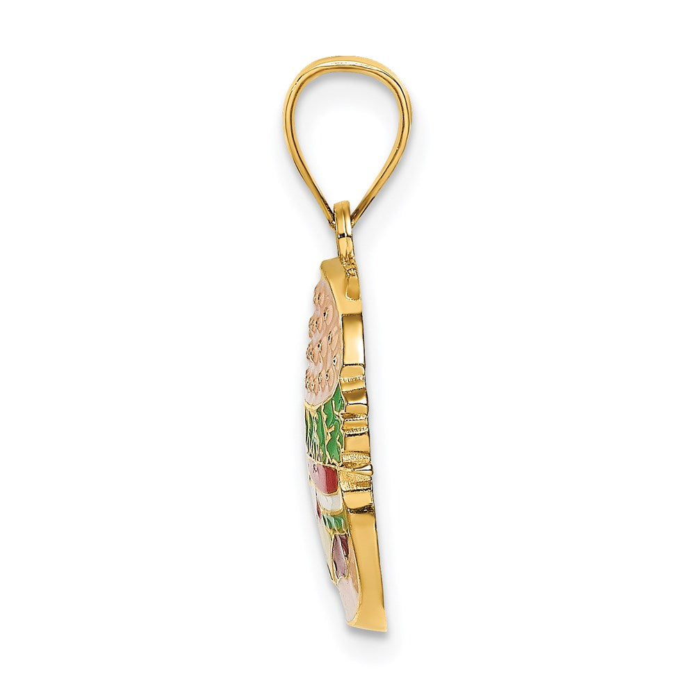 14k Yellow Gold 18.35 mm w/Enamel Cheeseburger Charm (2.04 grams)