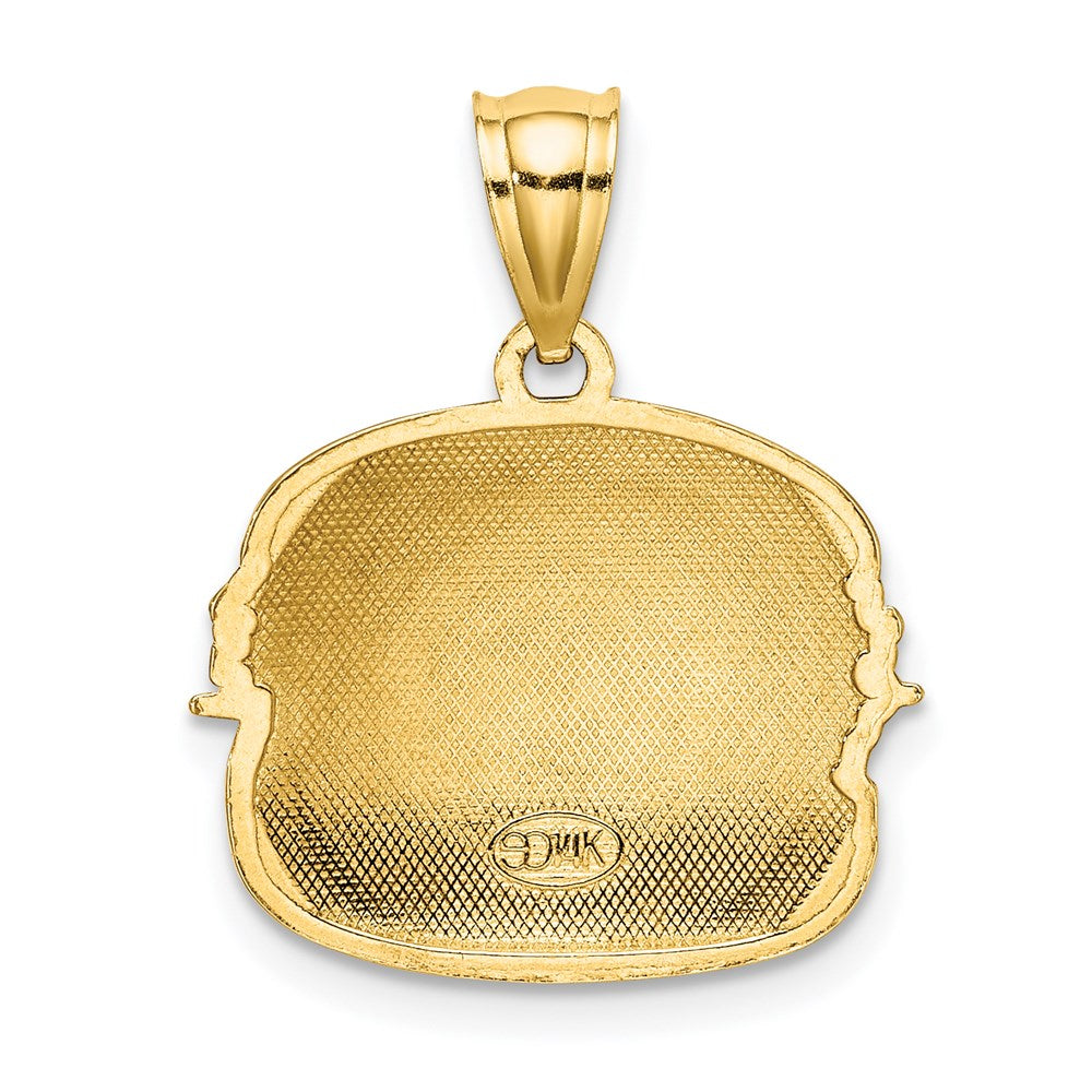 14k Yellow Gold 18.35 mm w/Enamel Cheeseburger Charm (2.04 grams)