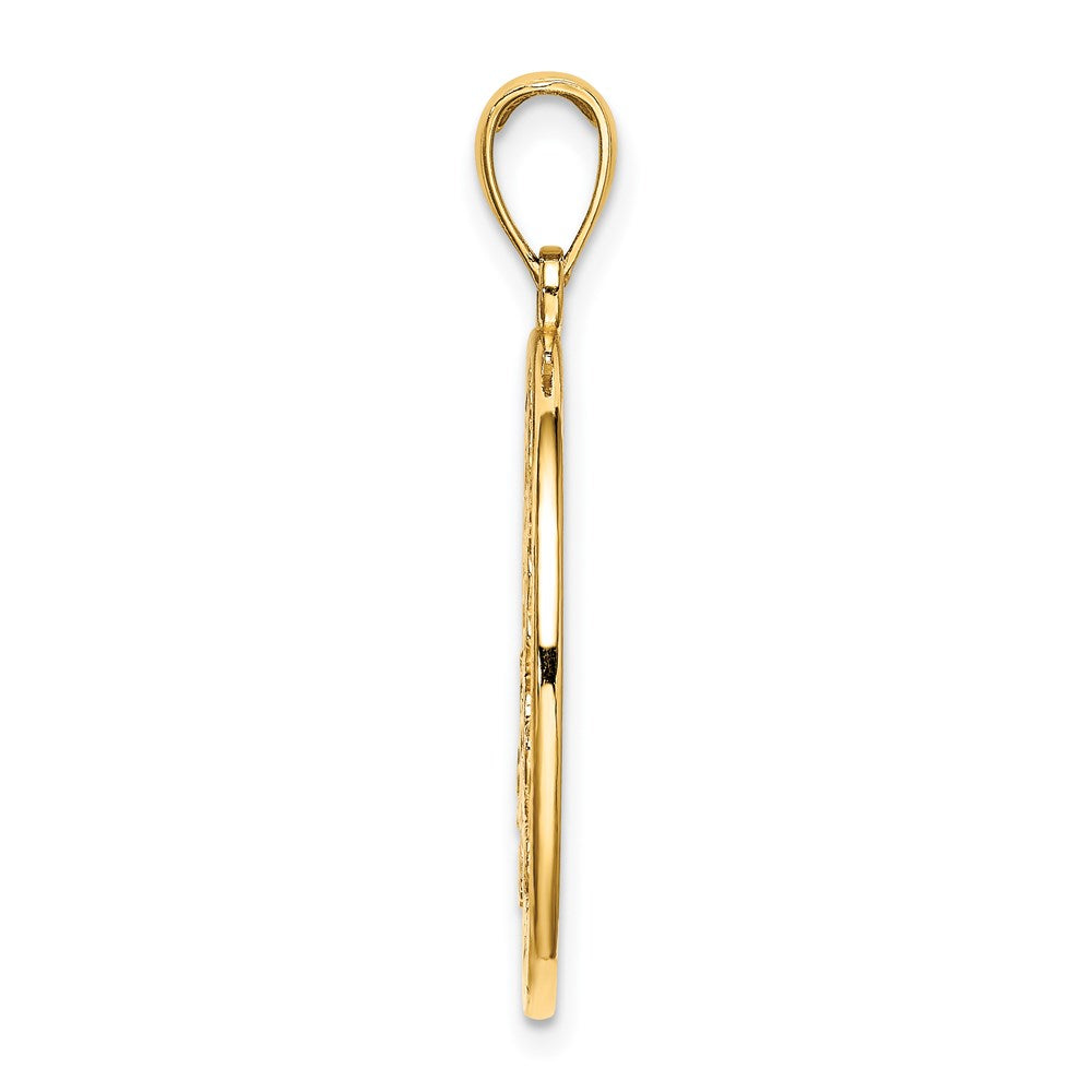 14k Yellow Gold 22.45 mm Enamel Sea Turtles In Circle Charm (2.3 grams)