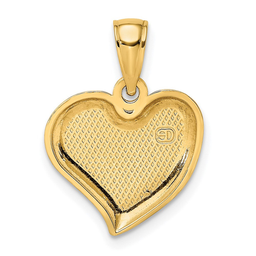 14k Yellow Gold 15.2 mm Polished Teardrop Heart Charm