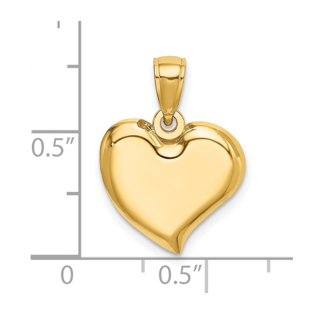 14k Yellow Gold 15.2 mm Polished Teardrop Heart Charm (1.31 grams)