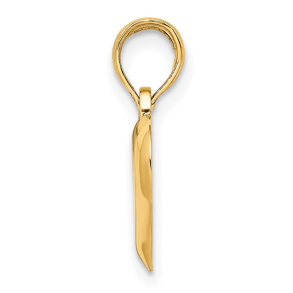 14k Yellow Gold 12.2 mm Polished Teardrop Heart Charm (0.84 grams)