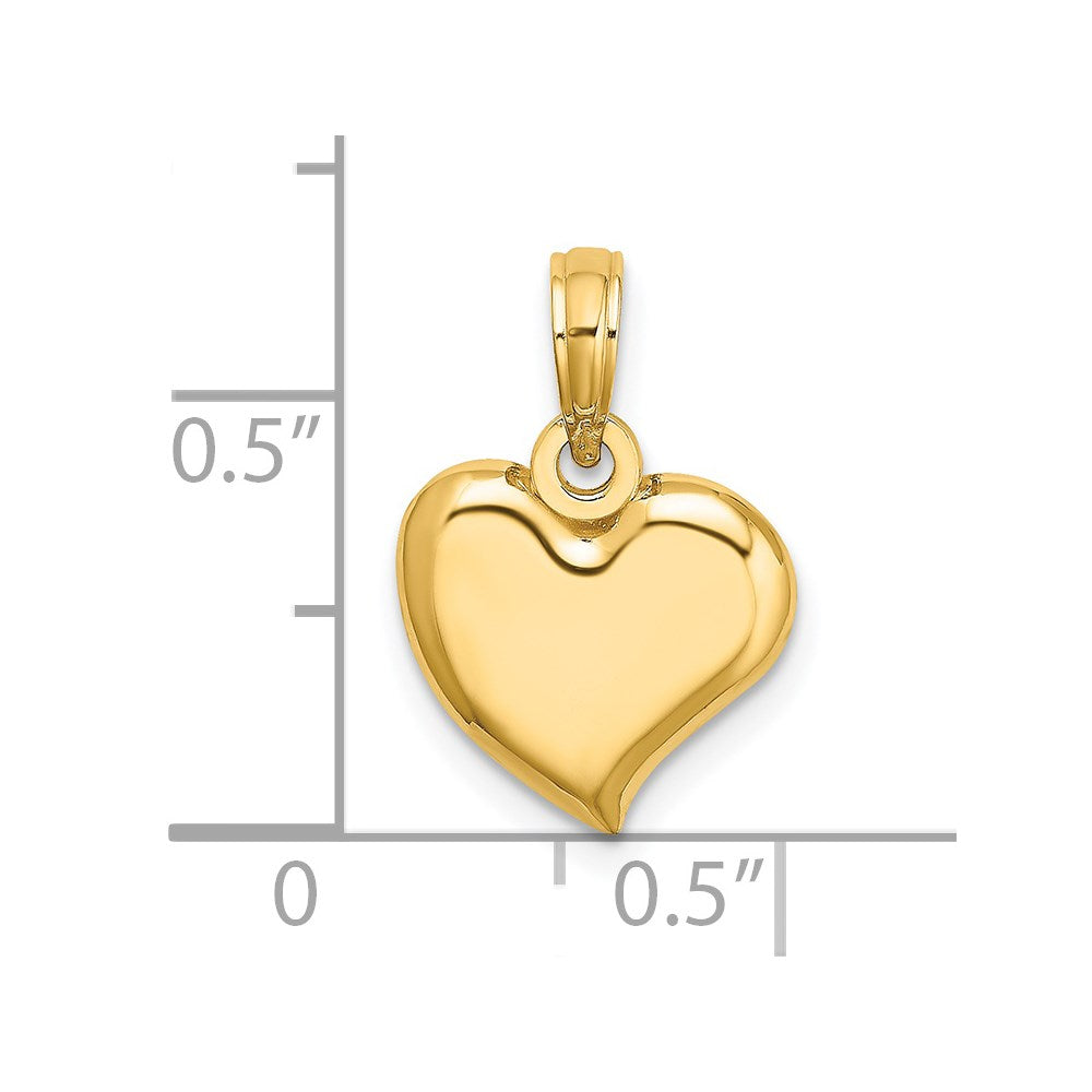 14k Yellow Gold 12.2 mm Polished Teardrop Heart Charm (0.84 grams)