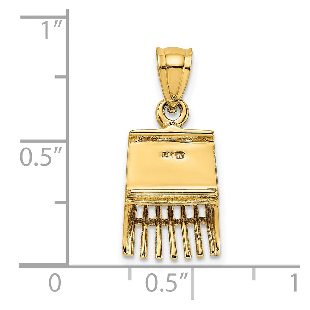 14k Yellow Gold 10.25 mm 3D Cranberry Scoop Charm (2.21 grams)