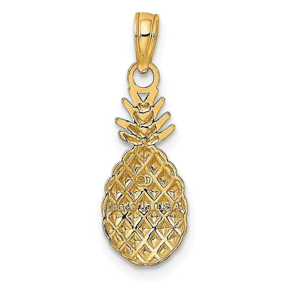 14k Yellow Gold 7.75 mm Textured Pineapple Charm (0.75 grams)
