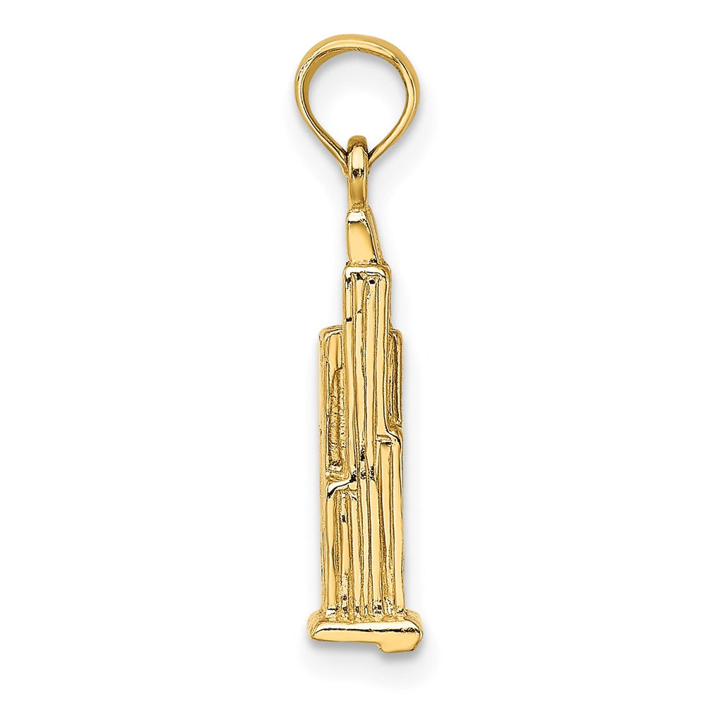 14k Yellow Gold 4.15 mm 3D WillisTower (Chicago) Charm (1.46 grams)
