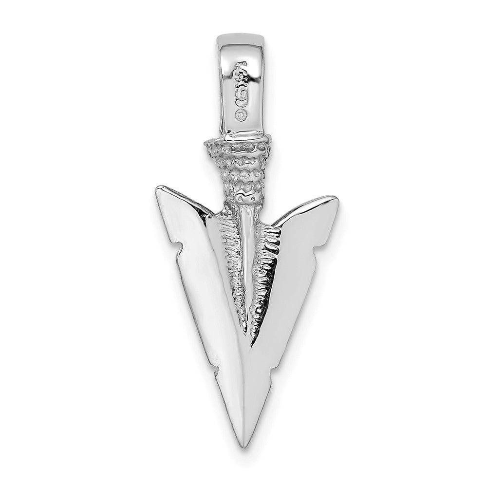 14k White Gold 12.06 mm 3-D Arrowhead Charm (1.83 grams)