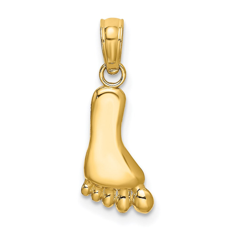 14k Yellow Gold 6.6 mm Polished Foot Charm (0.47 grams)