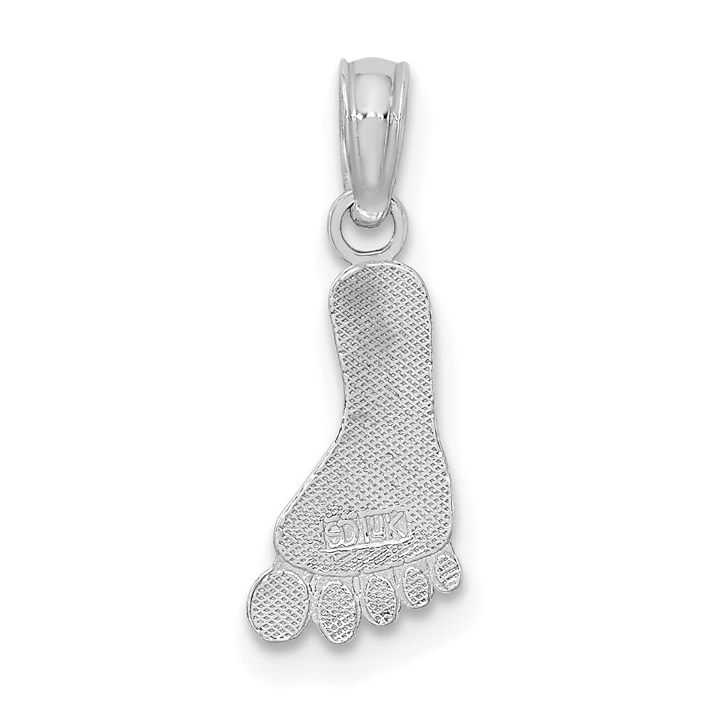 14k White Gold 6.6 mm Polished Foot Charm (0.48 grams)