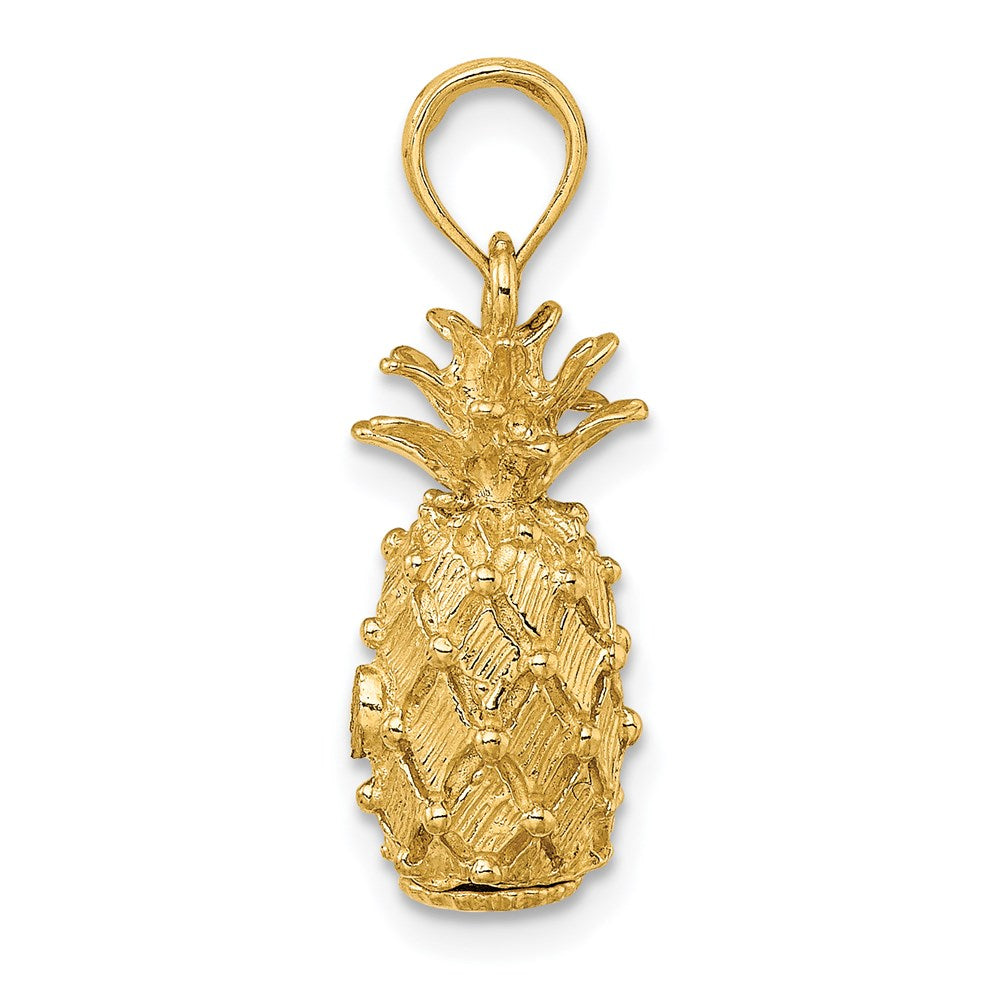 14k Yellow Gold 7.7 mm 3-D Pineapple Charm (2.66 grams)
