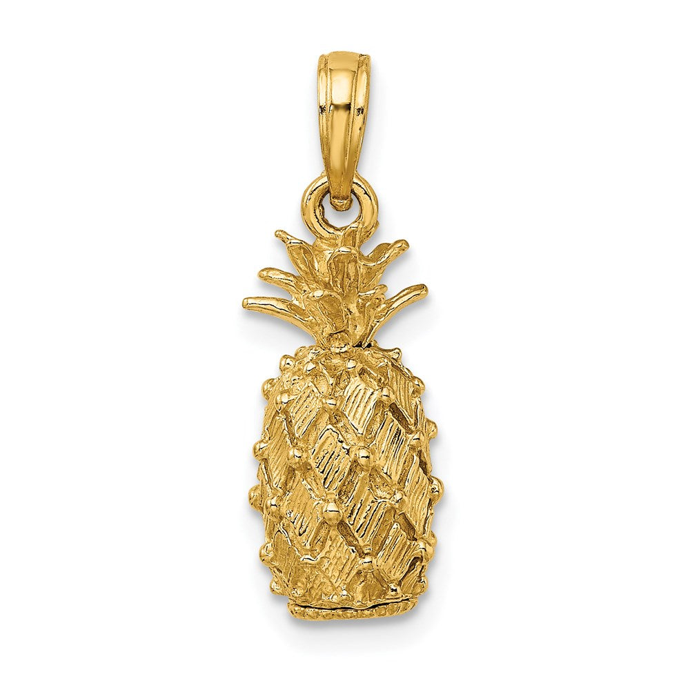 14k Yellow Gold 7.7 mm 3-D Pineapple Charm (2.66 grams)