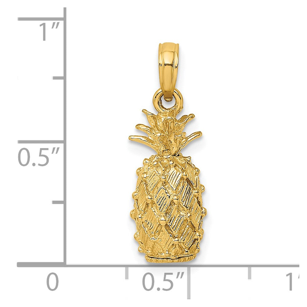 14k Yellow Gold 7.7 mm 3-D Pineapple Charm (2.66 grams)