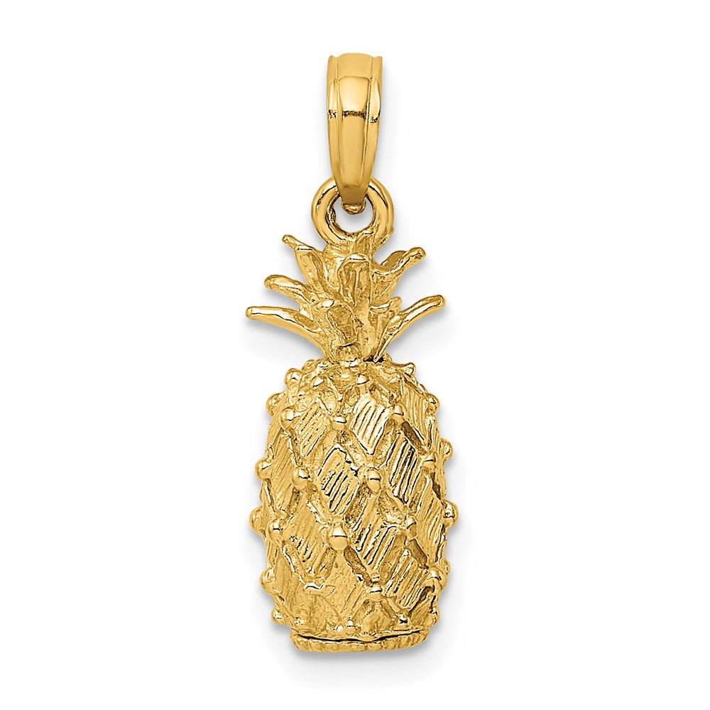 14k Yellow Gold 7.7 mm 3-D Pineapple Charm (2.66 grams)
