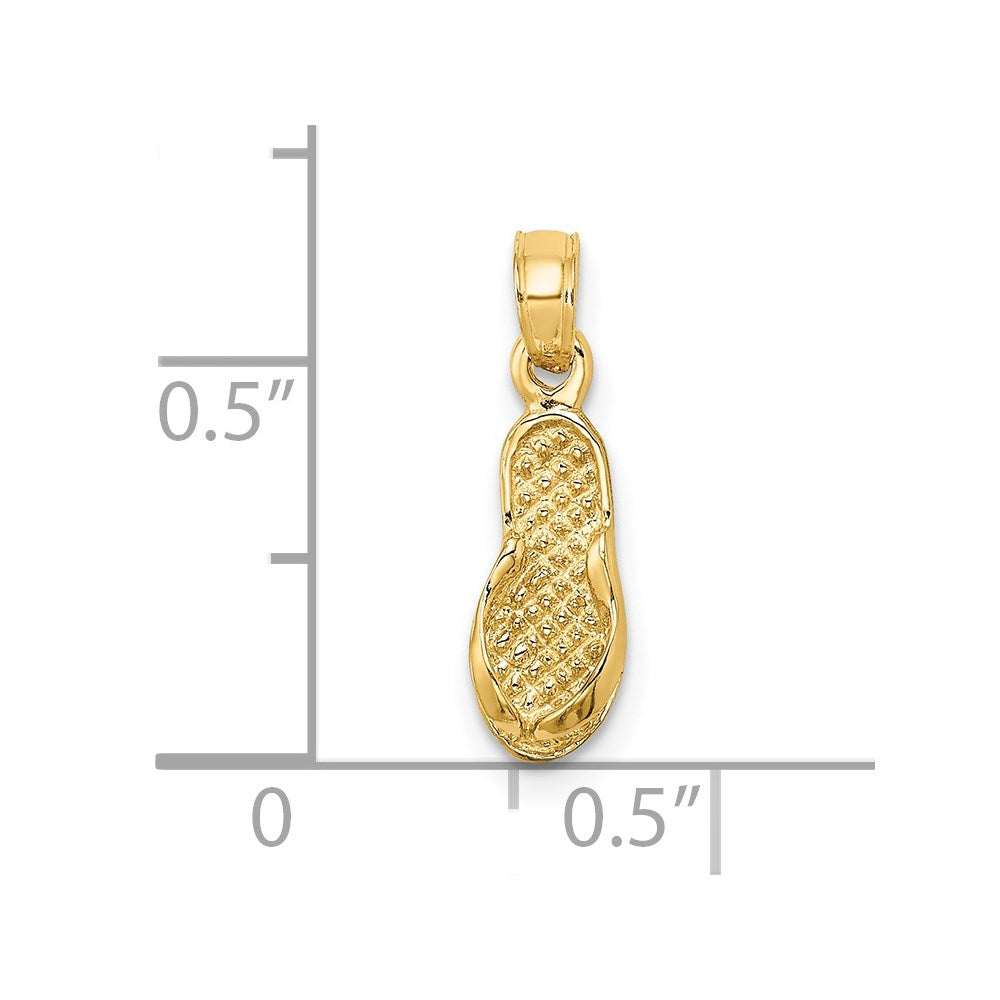 14k Yellow Gold 5.4 mm Single Flip-Flop Charm (0.64 grams)