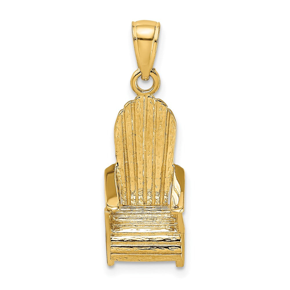 14k Yellow Gold 9 mm 3-D Beach Chair Charm (2.55 grams)