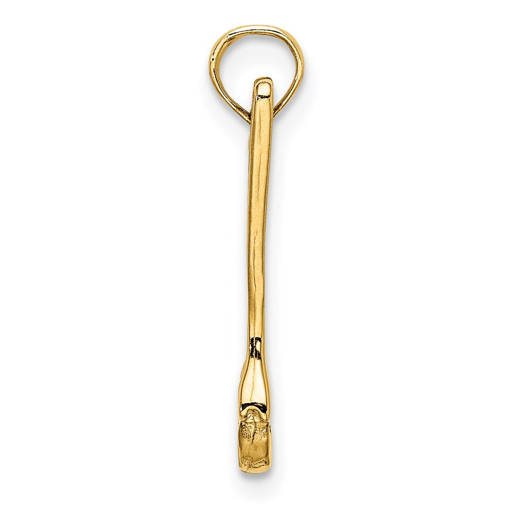 14k Yellow Gold 6.1 mm 3-D Adjustable Wrench Charm (0.92 grams)