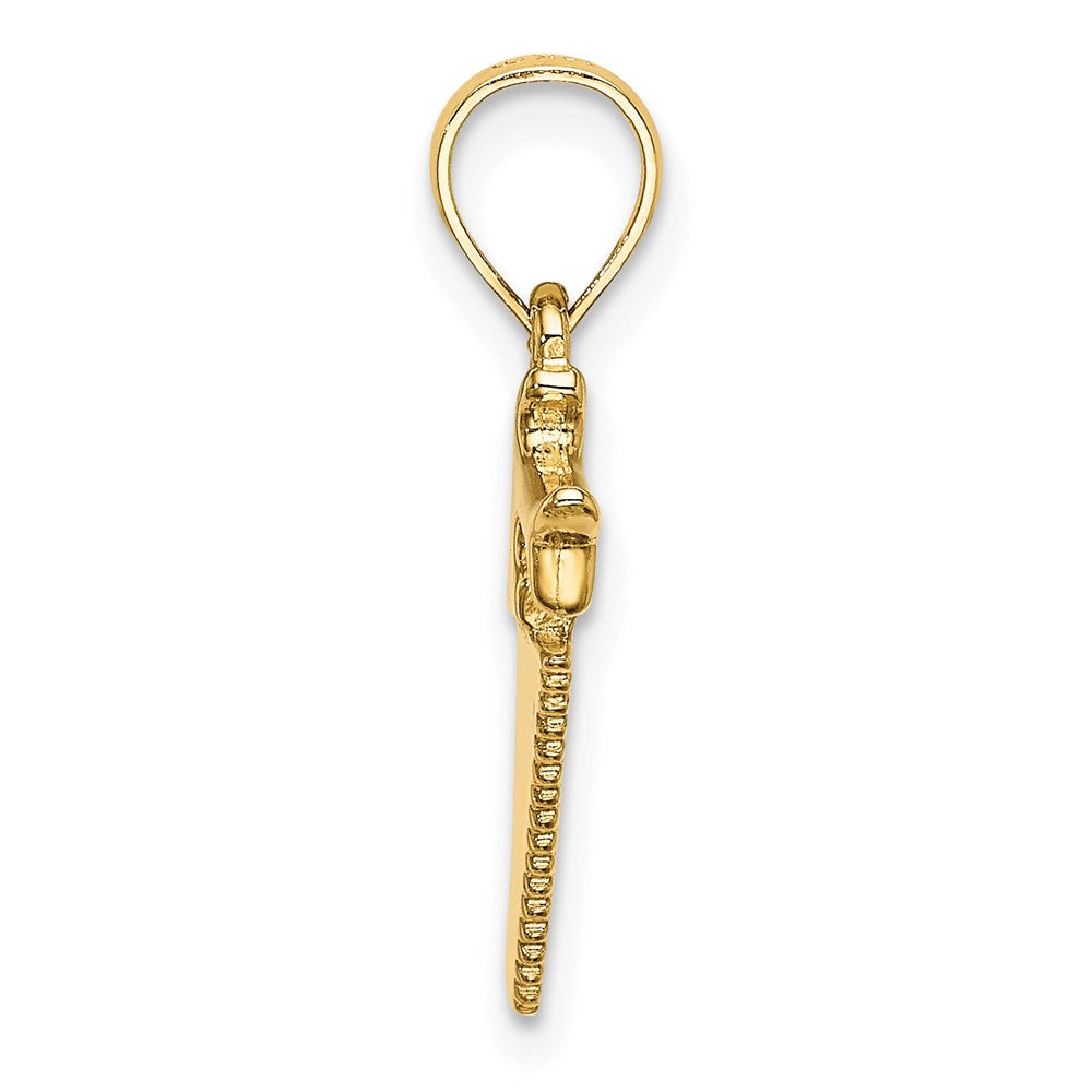 14k Yellow Gold 11.3 mm 3-D Saw Charm (0.94 grams)