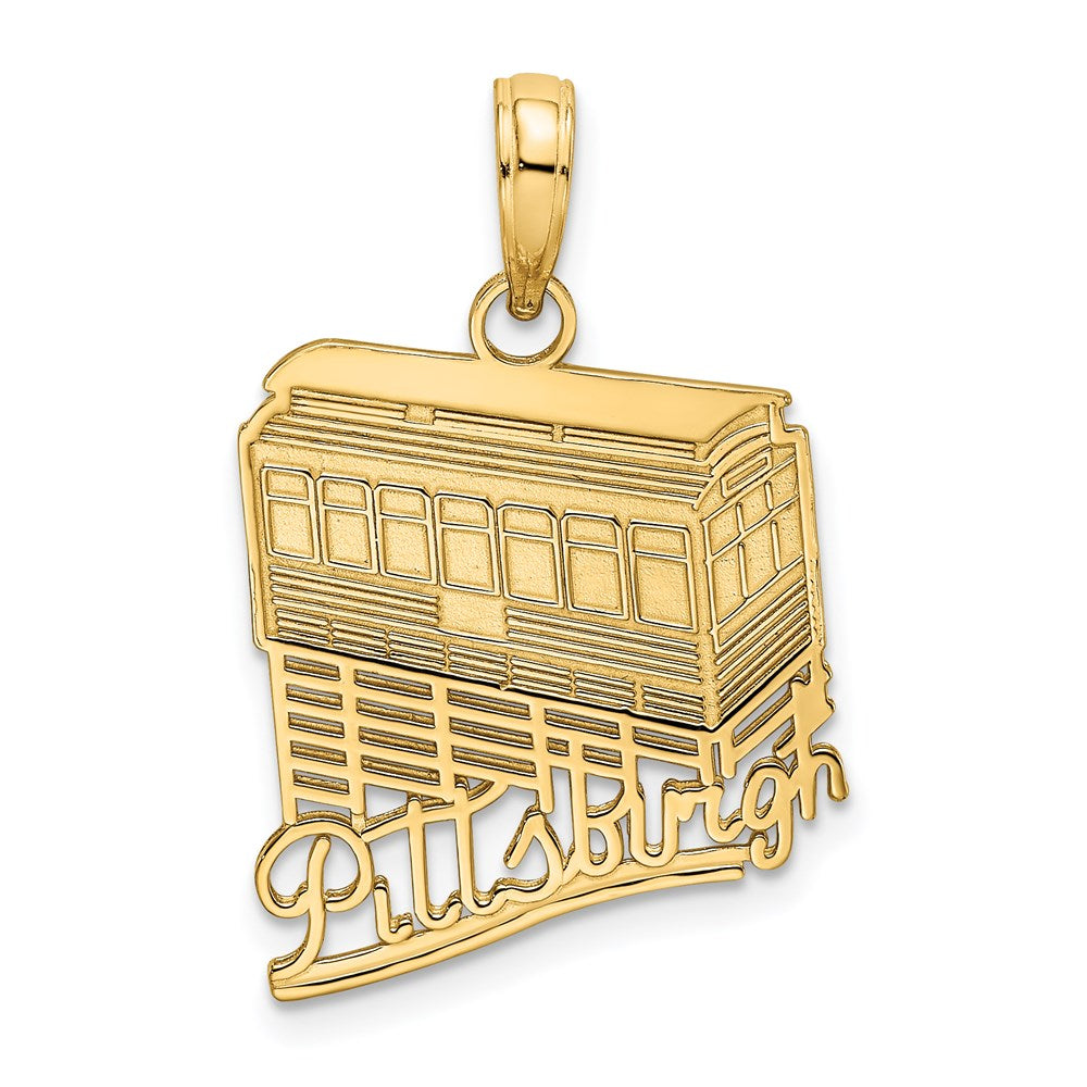 14k Yellow Gold 16.25 mm Pittsburgh Incline (Tram) Charm (1.49 grams)