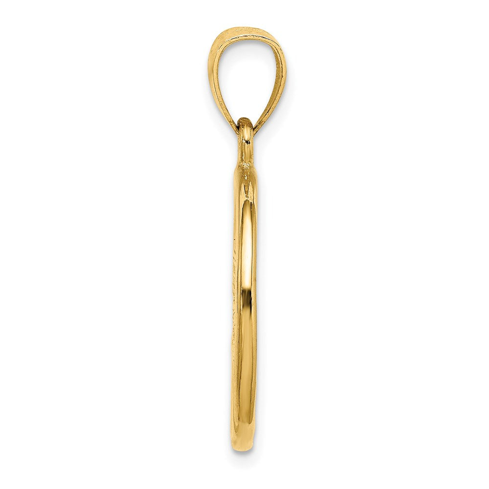 14k Yellow Gold 21.2 mm Washington D.C. Skyline Circle Charm (4.79 grams)
