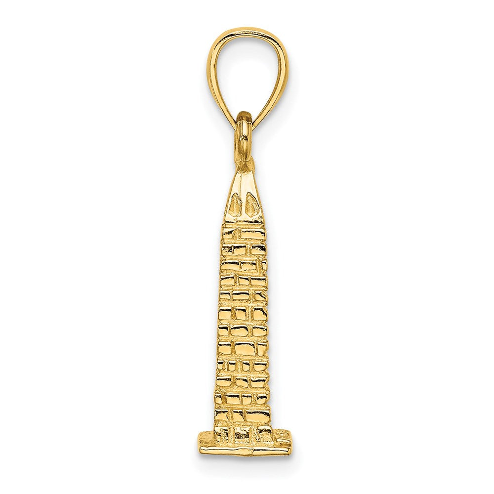 14k Yellow Gold 5.9 mm 3D Washington Monument Charm (2 grams)