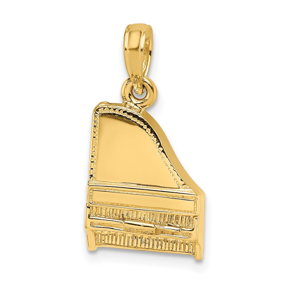 14k Yellow Gold 11.35 mm 3-D Grand Piano Top Opens Charm (4.02 grams)